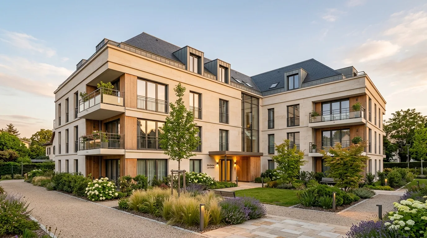 Bureau d'analyse financière avec rapports comptables, graphiques de ratios et tableau de bord de solidité financière d'un promoteur immobilier — illustration d'une analyse de risque par les chiffres